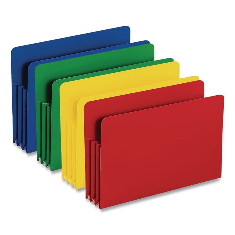 SMEAD MANUFACTURING CO. Poly Drop Front File Pockets, 3.5" Expansion, Legal Size, Assorted Colors, 4/Box (SMD73550) thumbnail 4