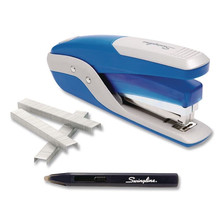 ACCO BRANDS, . Quick Touch Stapler Value Pack, 28-Sheet Capacity, Blue/Silver (SWI64584) thumbnail 2