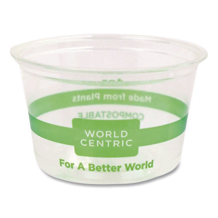 WORLD CENTRIC PLA Clear Portion Cups, 4 oz, Plastic, Clear, 1,000/Carton (WORCPCS4S)