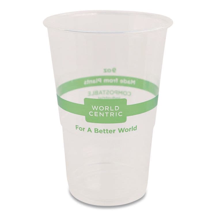 WORLD CENTRIC PLA Clear Cold Cups, 9 oz, Plastic, Clear, 2,000/Carton (WORCPCS9)