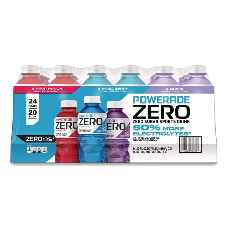 COCA-COLA Zero Sports Drink, Assorted Flavors, 20 oz, 24/Carton (GRR22002679)