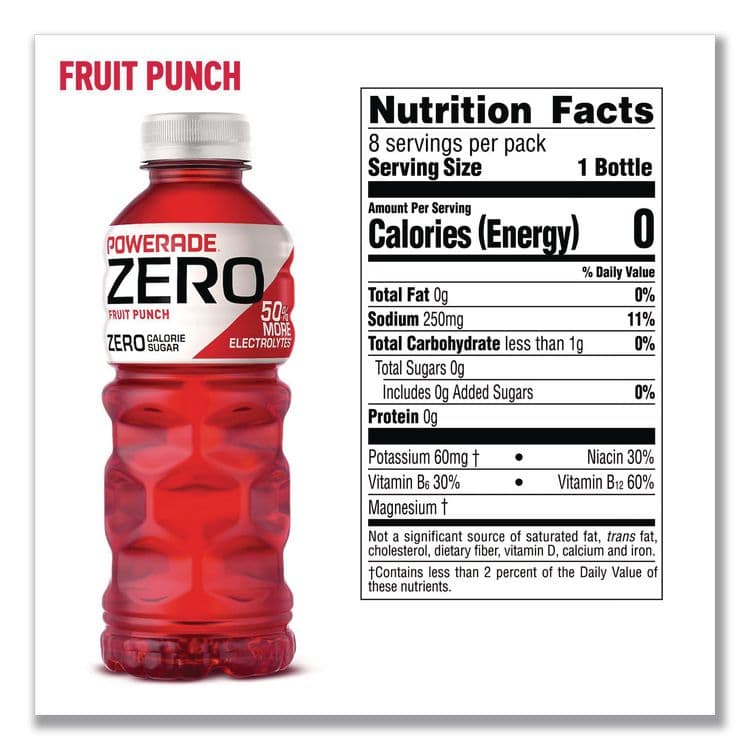 COCA-COLA Zero Sports Drink, Assorted Flavors, 20 oz, 24/Carton (GRR22002679) thumbnail 4