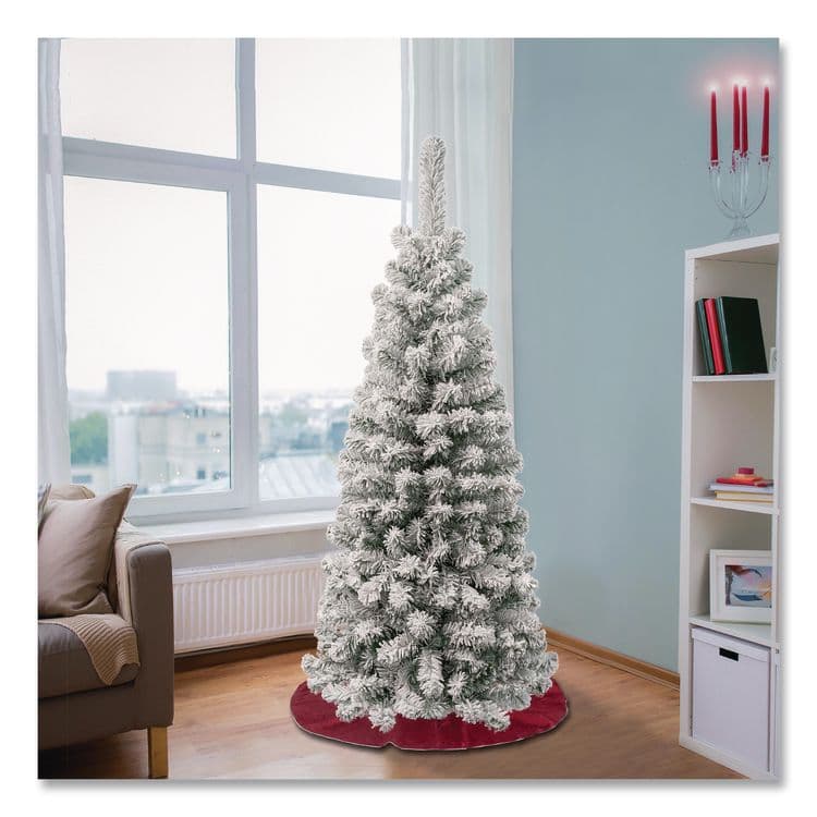 NATIONAL TREE COMPANY Acacia Pencil Slim Flocked Tree, 21" x 21" x 53.1", Green Tree, Green Tree Stand (NTTAC10050445F) thumbnail 2