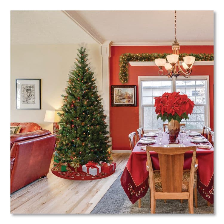 NATIONAL TREE COMPANY Pre-Lit Aspen Spruce Slim Tree, 48" x 48" x 90", Green Tree, Green Tree Stand (NTTAP730175) thumbnail 2