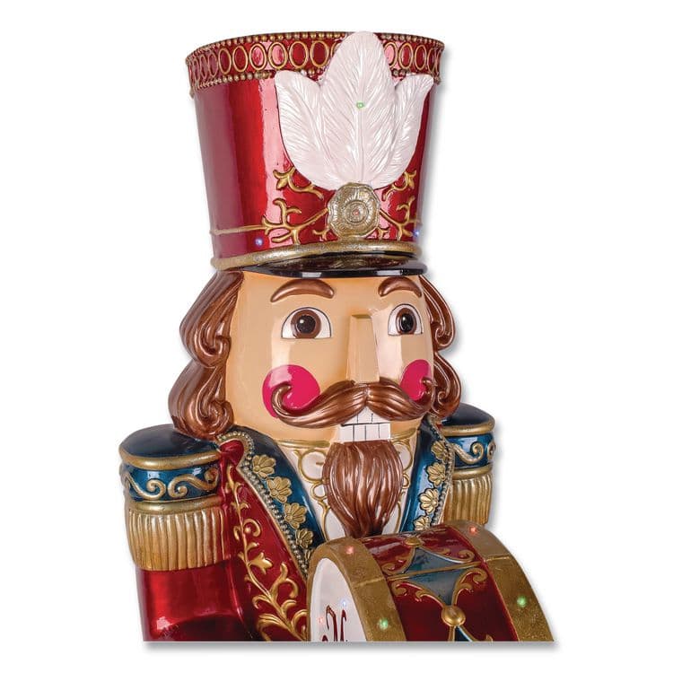 NATIONAL TREE COMPANY Animated Nutcracker, AC Powered, Blue/Green/Red/Yellow LED Lights, 22.25" x 18" x 58.5", Red (NTTBG20587A) thumbnail 3