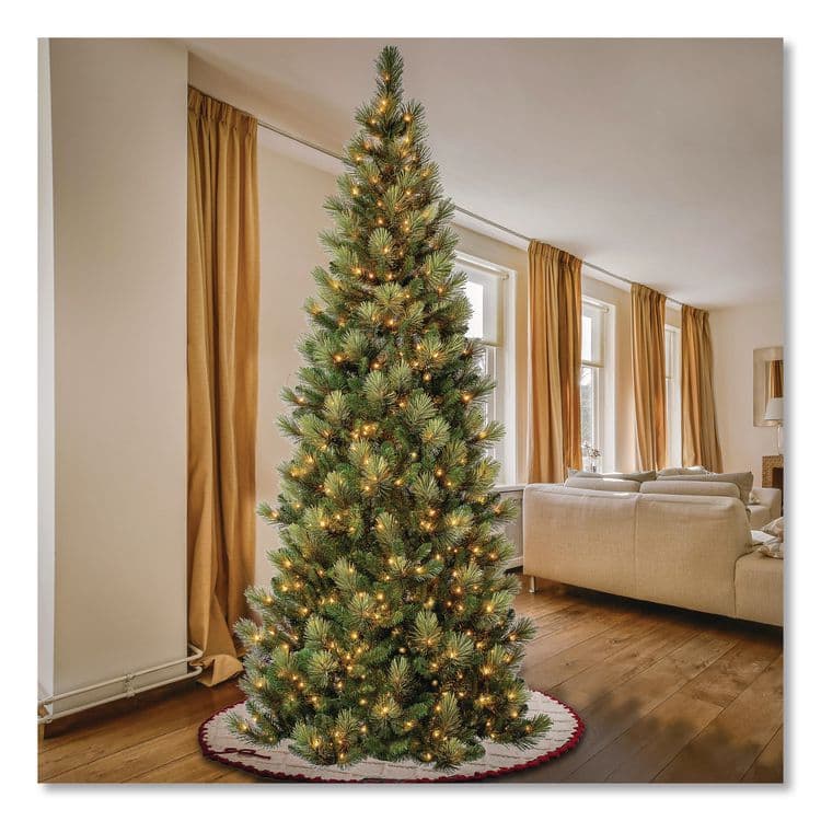 NATIONAL TREE COMPANY Pre-Lit Charleston Pine Slim Tree, 50" x 50" x 108", Green Tree, Green Tree Stand (NTTCHR330490) thumbnail 2
