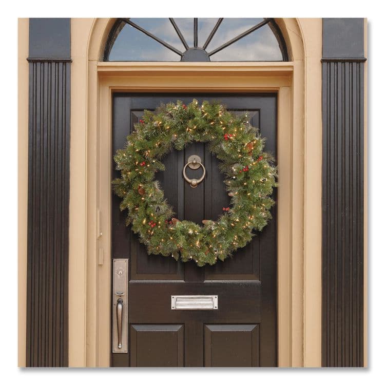 NATIONAL TREE COMPANY Pre-Lit Crestwood Spruce Wreath, AC Powered, Clear Incandescent Lights, 36" Diameter x 5"h, Green (NTTCW730636W1) thumbnail 2