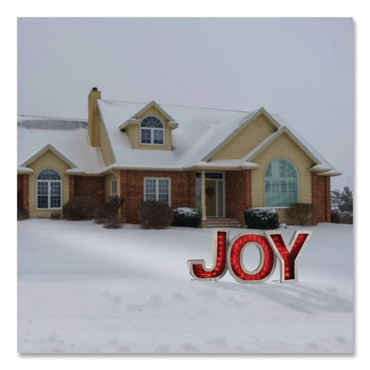 NATIONAL TREE COMPANY Pre-Lit LED JOY Decoration, AC Powered, Blue/Green/Red LED Lights, 1.75" x 55" x 18", Red (NTTDF000021X) thumbnail 2