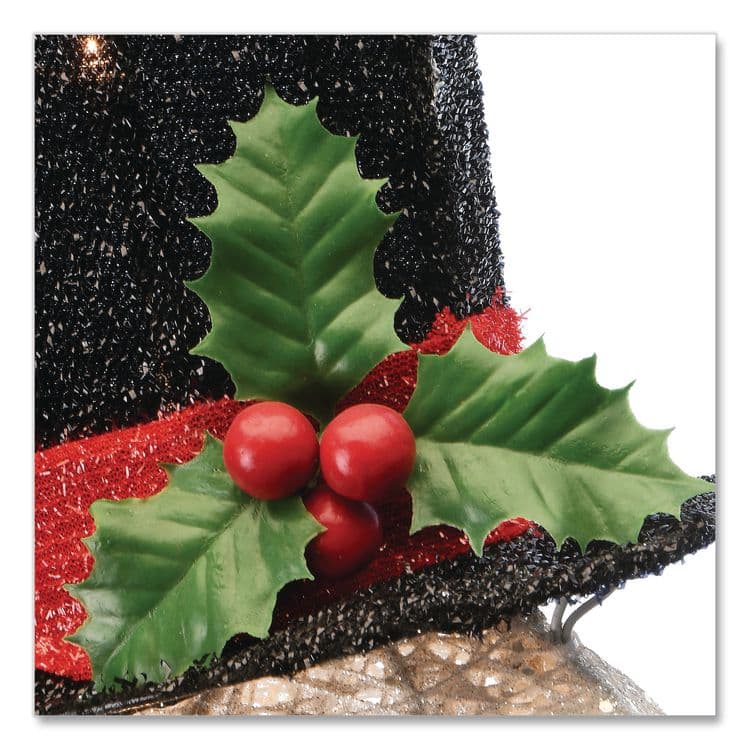 NATIONAL TREE COMPANY Snowman Decoration, AC Powered, Cool White LED Lights, 13.5" x 27.5" x 48", White (NTTDF070114C) thumbnail 4