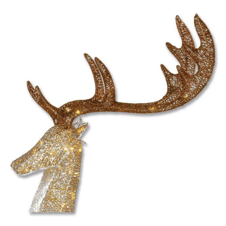 NATIONAL TREE COMPANY Pre-Lit Crystal Champagne Standing Buck, AC Powered, Warm White LED Lights, 9" x 26" x 55", Assorted Colors (NTTDF120005U) thumbnail 3