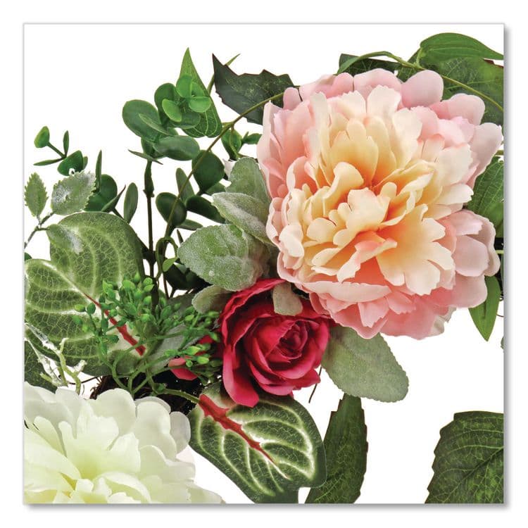 NATIONAL TREE COMPANY Mixed Garden Flowers Spring Wreath, 22" Diameter x 5"h, Pink (NTTDL8765F22217) thumbnail 3