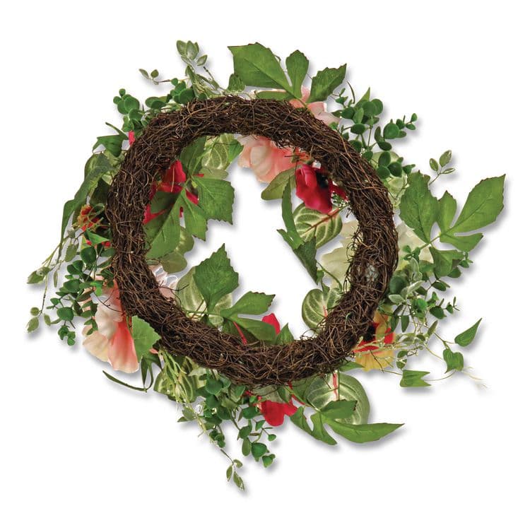 NATIONAL TREE COMPANY Mixed Garden Flowers Spring Wreath, 22" Diameter x 5"h, Pink (NTTDL8765F22217) thumbnail 4