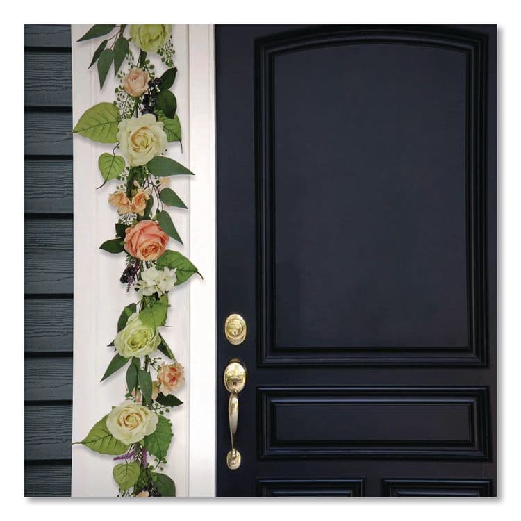 NATIONAL TREE COMPANY Rose and Lavender Spring Garland, 72" Long, Pink (NTTDS69S21G7504) thumbnail 2