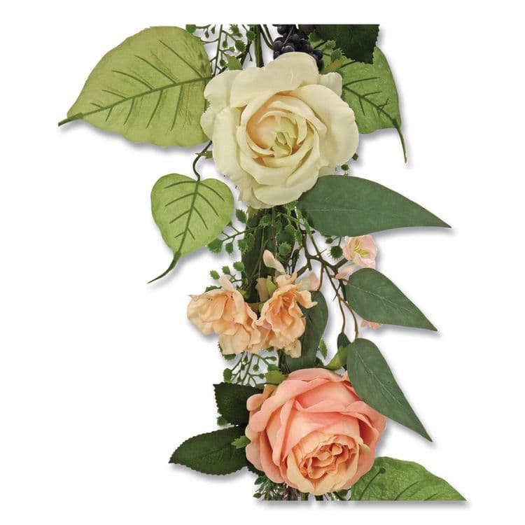 NATIONAL TREE COMPANY Rose and Lavender Spring Garland, 72" Long, Pink (NTTDS69S21G7504) thumbnail 3