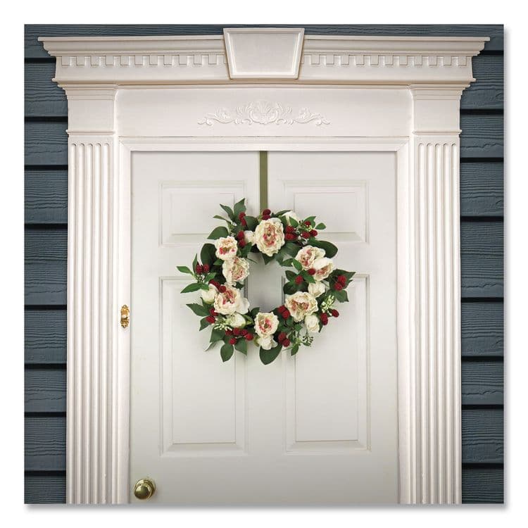 NATIONAL TREE COMPANY Peony and Raspberry Wreath, 22" Diameter x 5"h, Beige (NTTDS69S21G9435) thumbnail 2