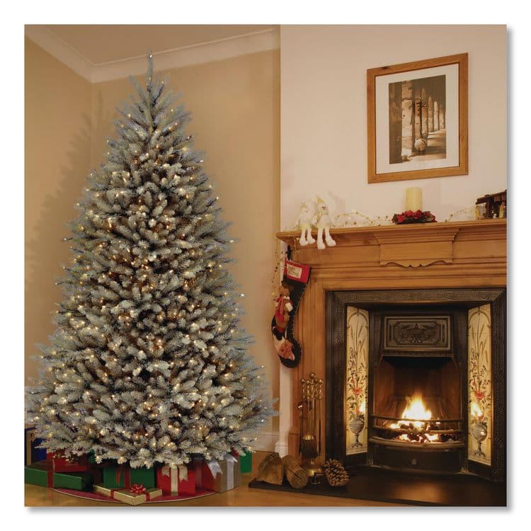 NATIONAL TREE COMPANY Pre-Lit Dunhill Fir Blue Spruce Tree, 59" x 59" x 90", Blue Tree, Green Tree Stand (NTTDUBH75LO) thumbnail 2
