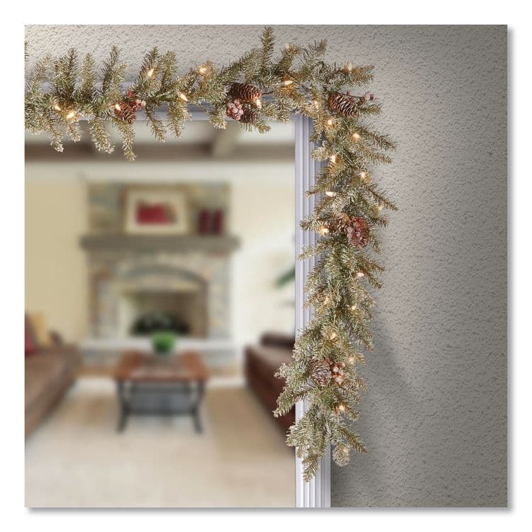 NATIONAL TREE COMPANY Pre-Lit Dunhill Fir Garland, AC Powered, Clear Incandescent Lights, 108" Long, Green (NTTDUF3009A1) thumbnail 2
