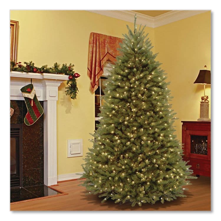 NATIONAL TREE COMPANY Pre-Lit Dunhill Fir Tree with PowerConnect, Dual Color Lights, 52" x 52" x 84", Green Tree, Green Tree Stand (NTTDUH3D3070) thumbnail 2