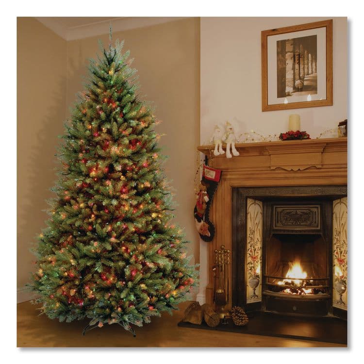 NATIONAL TREE COMPANY Pre-Lit Dunhill Fir Tree, 59" x 59" x 90", Green Tree, Green Tree Stand (NTTDUH75RLO) thumbnail 2