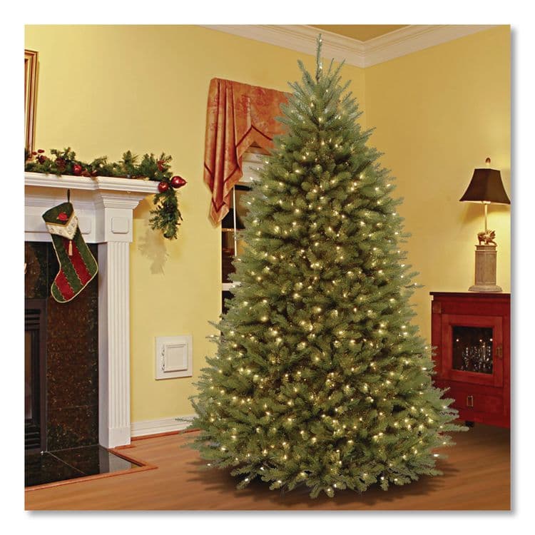 NATIONAL TREE COMPANY Pre-Lit Dunhill Fir Tree, 66" x 66" x 108", 900 Clear Lights, Green Tree, Green Tree Stand (NTTDUH90LO) thumbnail 2