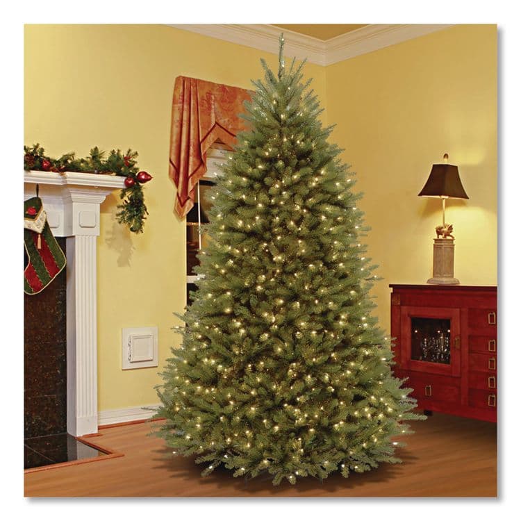 NATIONAL TREE COMPANY Pre-Lit Dunhill Fir Tree, 66" x 66" x 108", 1,100 Clear Lights, Green Tree, Green Tree Stand (NTTDUH90LOS6) thumbnail 2