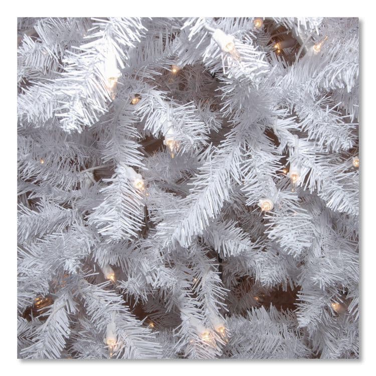 NATIONAL TREE COMPANY Pre-Lit Dunhill Fir White Tree, 59" x 55" x 84", White Tree, White Tree Stand (NTTDUWH70LO) thumbnail 4