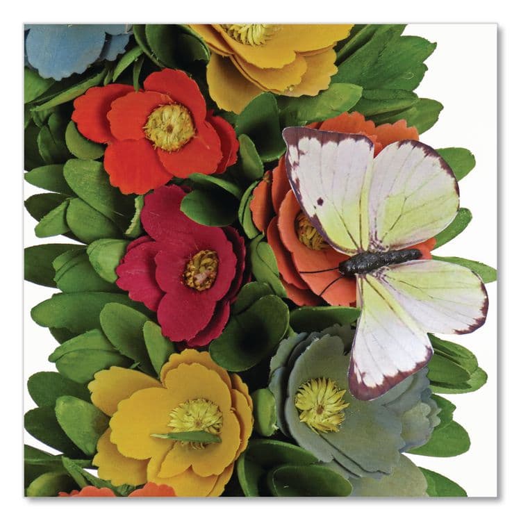 NATIONAL TREE COMPANY Spring Floral Wreath with Butterfly, 19.7" x 19.7" x 4.3", Assorted Colors (NTTEG7919B04461) thumbnail 3