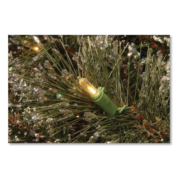 NATIONAL TREE COMPANY Pre-Lit Glittery Bristle Pine Garland, AC Powered, Clear Incandescent Lights, 108" Long, Green (NTTGB33009A1) thumbnail 3