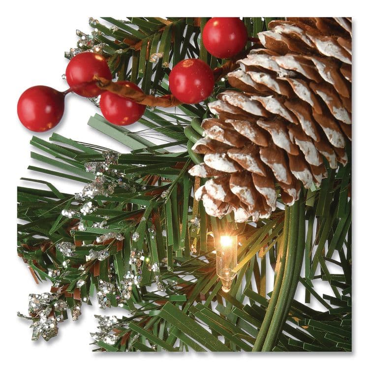 NATIONAL TREE COMPANY Pre-Lit Glittery Mountain Spruce Garland, AC Powered, Clear Incandescent Lights, 108" Long, Green (NTTGLM13009A1) thumbnail 3