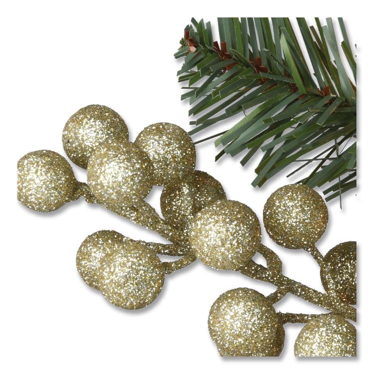 NATIONAL TREE COMPANY Pre-Lit Glittery Pine Pomegranate Garland, AC Powered, Clear Incandescent Lights, 108" Long, Green (NTTGTP13029B1) thumbnail 4
