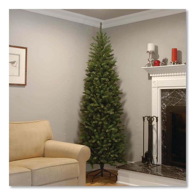 NATIONAL TREE COMPANY Kingswood Fir Pencil Tree, 35" x 35" x 108", Green Tree, Green Tree Stand (NTTKW750090) thumbnail 2