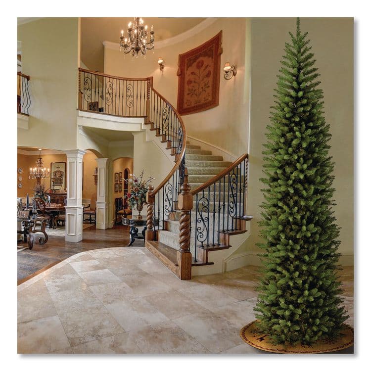 NATIONAL TREE COMPANY Kingswood Fir Pencil Tree, 46" x 46" x 144", Green Tree, Green Tree Stand (NTTKW7500120) thumbnail 2