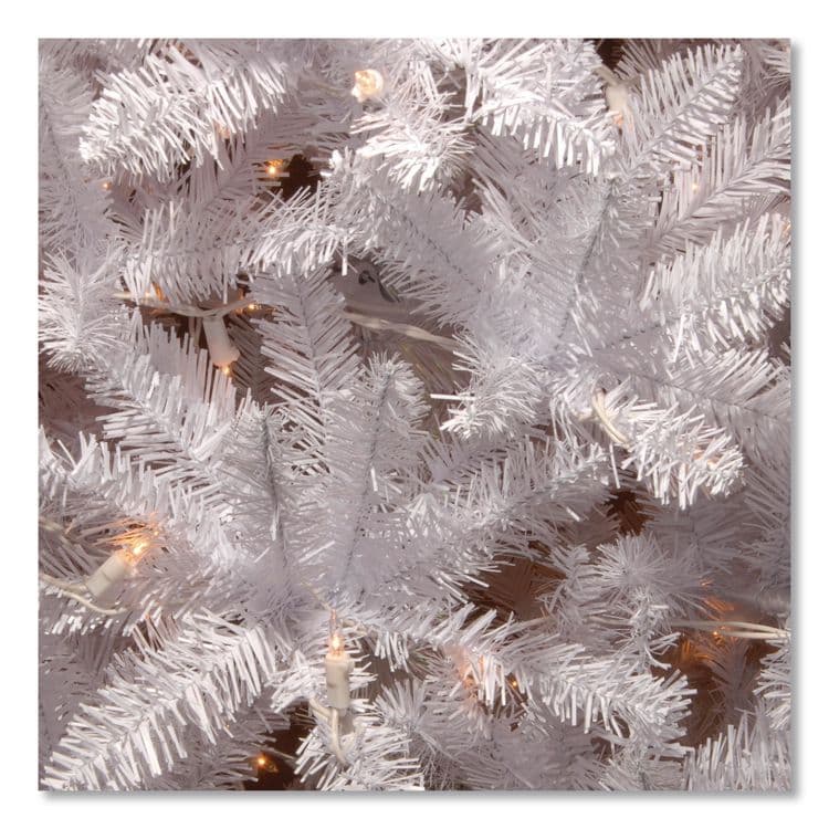 NATIONAL TREE COMPANY Pre-Lit Kingswood Fir Pencil Slim Tree, 35" x 35" x 108", White Tree, White Tree Stand (NTTKWW730090) thumbnail 3