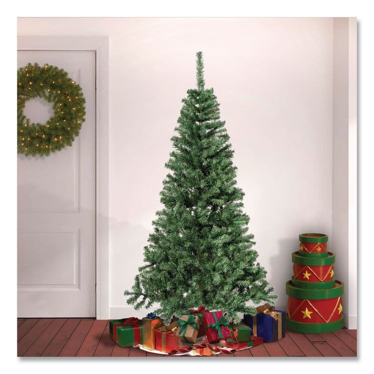 NATIONAL TREE COMPANY Linden Spruce Tree, 37" x 37" x 72", Green Tree, Green Tree Stand (NTTLIN850060) thumbnail 2