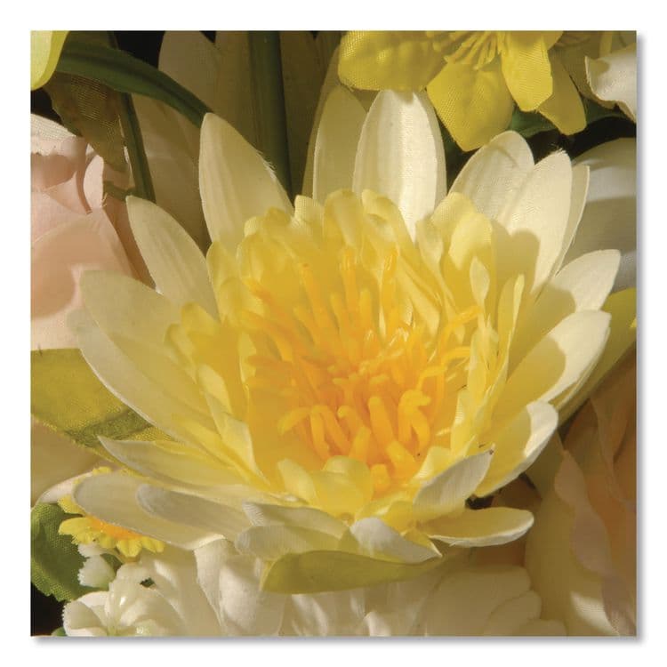 NATIONAL TREE COMPANY Spring White Daises and Roses Flowerpot, 9" x 9" x 17", White Flowers, White Pot (NTTNF365521) thumbnail 3