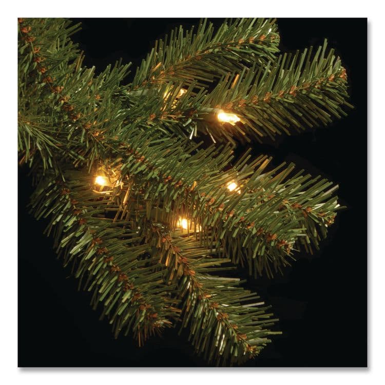 NATIONAL TREE COMPANY Pre-Lit North Valley Spruce Pencil Slim Tree, 30" x 30" x 78", Green Tree, Green Tree Stand (NTTNRV735865) thumbnail 4