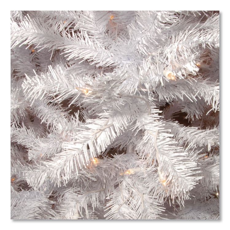 NATIONAL TREE COMPANY Pre-Lit North Valley Spruce White Tree, 65" x 65" x 108", White Tree, White Tree Stand (NTTNRVW730290) thumbnail 3