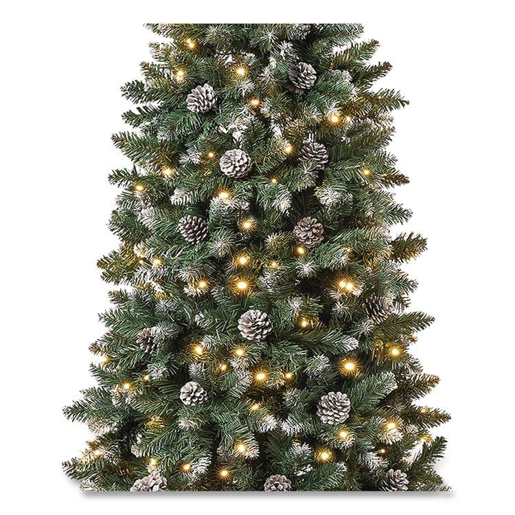 NATIONAL TREE COMPANY Pre-Lit Oakley Hills Slim Tree, 31" x 31" x 90", Green Tree, Green Tree Stand (NTTOAK8304L75) thumbnail 3