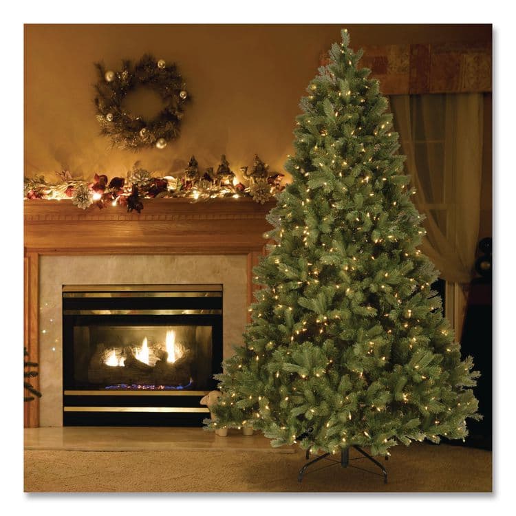 NATIONAL TREE COMPANY Pre-Lit Downswept Douglas Fir Tree, 49" x 49" x 78", Green Tree, Green Tree Stand (NTTPEDD131265) thumbnail 2