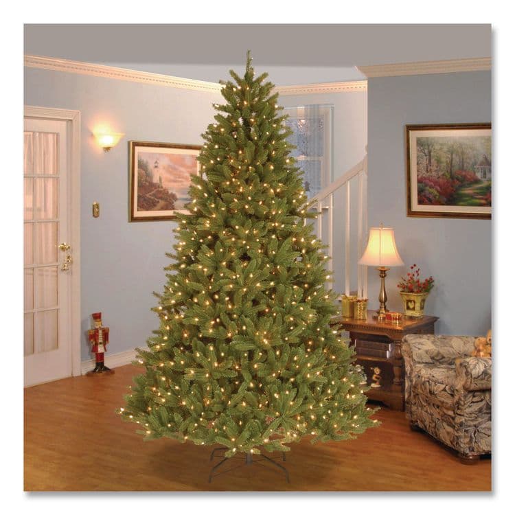 NATIONAL TREE COMPANY Pre-Lit Grande Fir Medium Tree, 50" x 50" x 90", Green Tree, Green Tree Stand (NTTPEGF430775) thumbnail 2