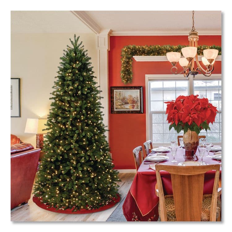 NATIONAL TREE COMPANY Pre-Lit Jersey Fraser Fir Slim Tree, 43" x 43" x 78", Green Tree, Green Tree Stand (NTTPEJF130465) thumbnail 2