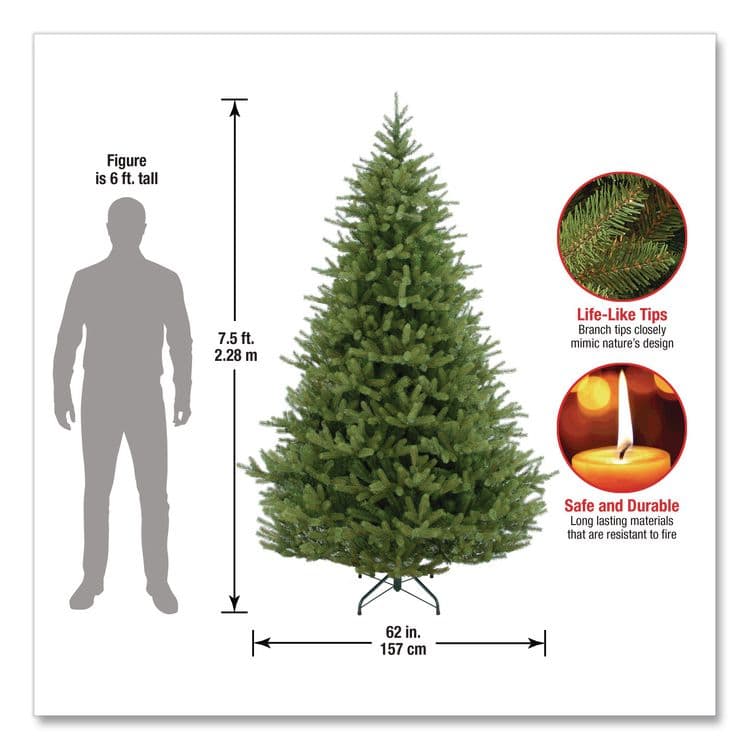 NATIONAL TREE COMPANY Norway Fir Tree, 62" x 62" x 90", Green Tree, Green Tree Stand (NTTPENF150075) thumbnail 3