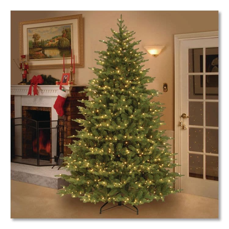 NATIONAL TREE COMPANY Pre-Lit Nordic Spruce Medium Tree, 60" x 60" x 90", Green Tree, Green Tree Stand (NTTPENS130775) thumbnail 2