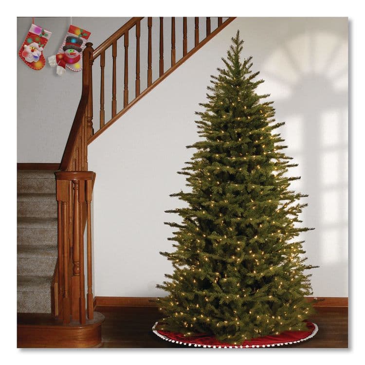 NATIONAL TREE COMPANY Pre-Lit Nordic Spruce Slim Tree, 44" x 44" x 78", Green Tree, Green Tree Stand (NTTPENS132165) thumbnail 2