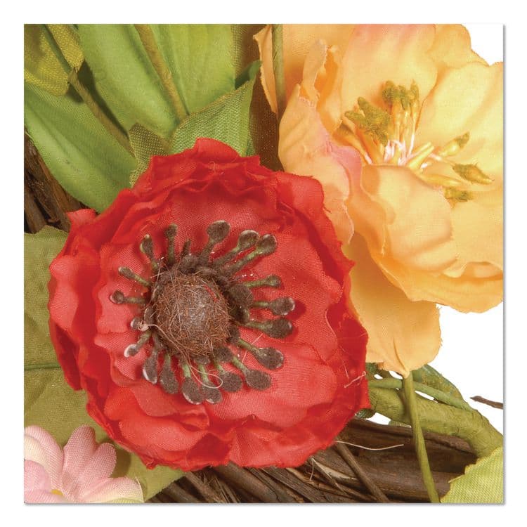 NATIONAL TREE COMPANY Spring Wreath, 22" Diameter x 3" h, Green/Pink/Red/Yellow (NTTRAS1503261) thumbnail 3