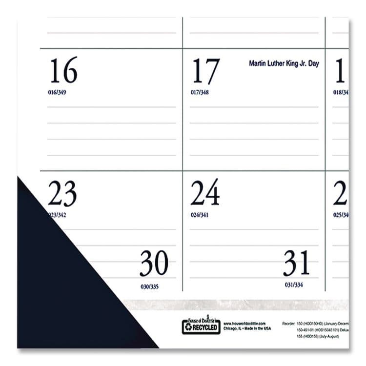 HOUSE OF DOOLITTLE Recycled Two-Color Monthly Desk Pad Calendar, 22 x 17, Perforated White/Blue/Gray Sheets, 12-Month (Jan-Dec): 2026 (HOD150HD) thumbnail 4