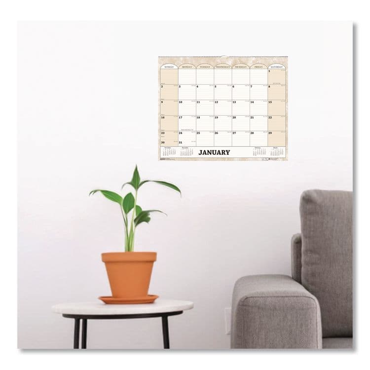 HOUSE OF DOOLITTLE Recycled Monthly Horizontal Wall Calendar, Marble Stone Artwork, 14.88 x 12, White/Sand Sheets, 12-Month (Jan to Dec): 2026 (HOD319) thumbnail 2
