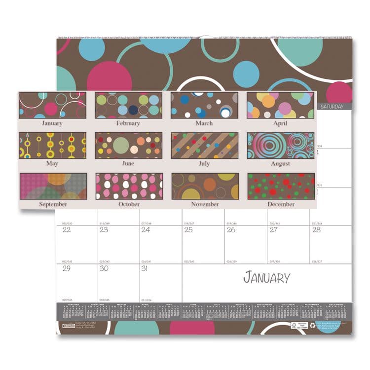HOUSE OF DOOLITTLE Recycled Bubbleluxe Wall Calendar, Bubbles Artwork, 12 x 12, White/Multicolor Sheets, 12-Month (Jan to Dec): 2026 (HOD340)