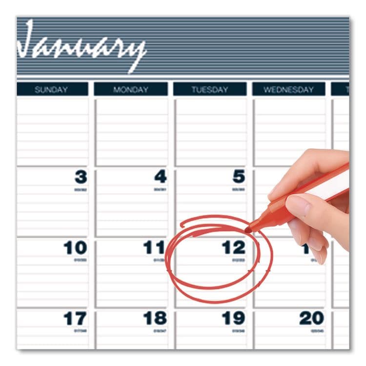 HOUSE OF DOOLITTLE Bar Harbor Recycled Wirebound 3-Months-per-Page Wall Calendar, 15.5 x 22, White/Blue/Gray, 14-Month: Dec 2025 to Jan 2027 (HOD343) thumbnail 4