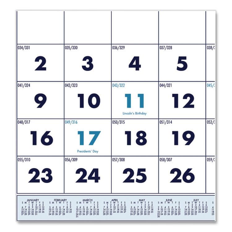 HOUSE OF DOOLITTLE Recycled Three-Month Format Wall Calendar, Vertical Orientation, 8 x 17, White Sheets, 14-Month: Dec 2025 to Jan 2027 (HOD3646) thumbnail 3